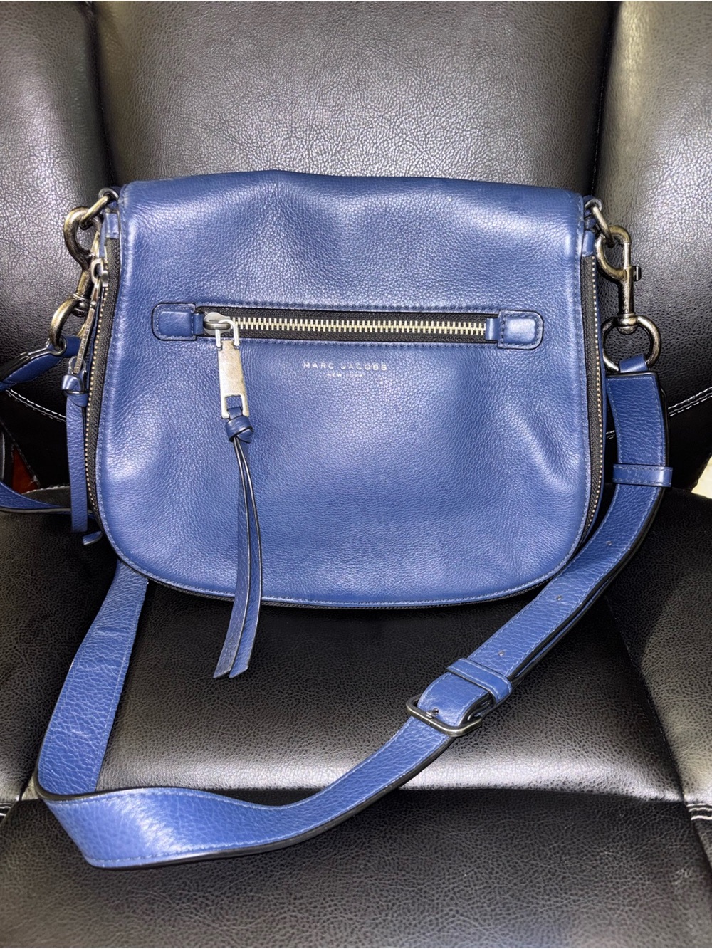 Marc Jacobs Royal Blue Leather Saddle Crossbody